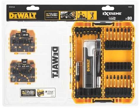 80 vnt. 1/4 colio smūginių antgalių rinkinys su DeWALT kampine galvute [DT70775-QZ]