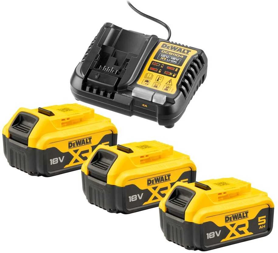 komplektas DCD800+DCF850+DCF922+DCS386+DCG405 18V 3x5.0Ah DEWALT [DCK509P3-QW]