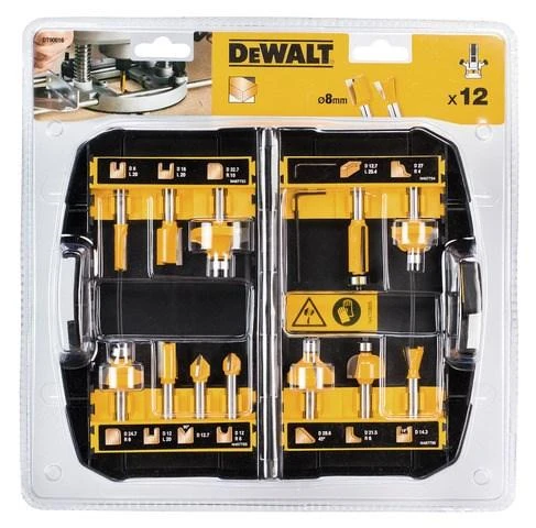Frezų rinkinys DeWalt DT90016-QZ; 12 vnt.