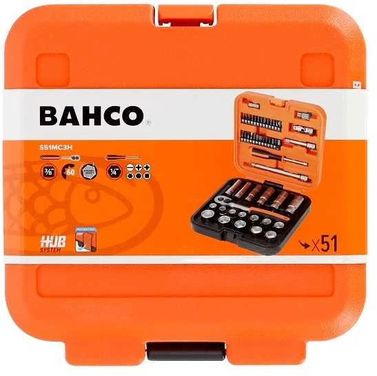Bahco Galvučių ilgų ir trumpų rinkinys 10-22mm + bits PH,PZ,HEX,TORX 53vnt 3/8"