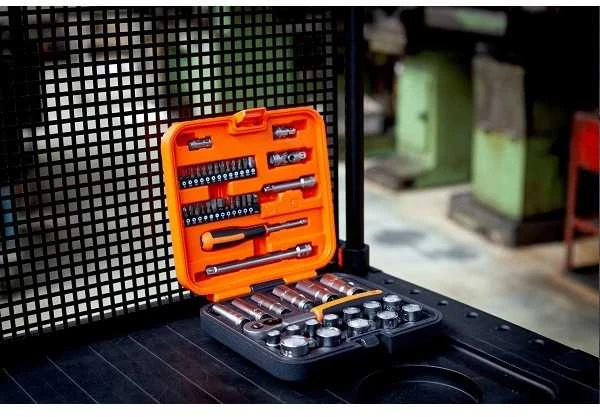 Bahco Galvučių ilgų ir trumpų rinkinys 10-22mm + bits PH,PZ,HEX,TORX 53vnt 3/8"