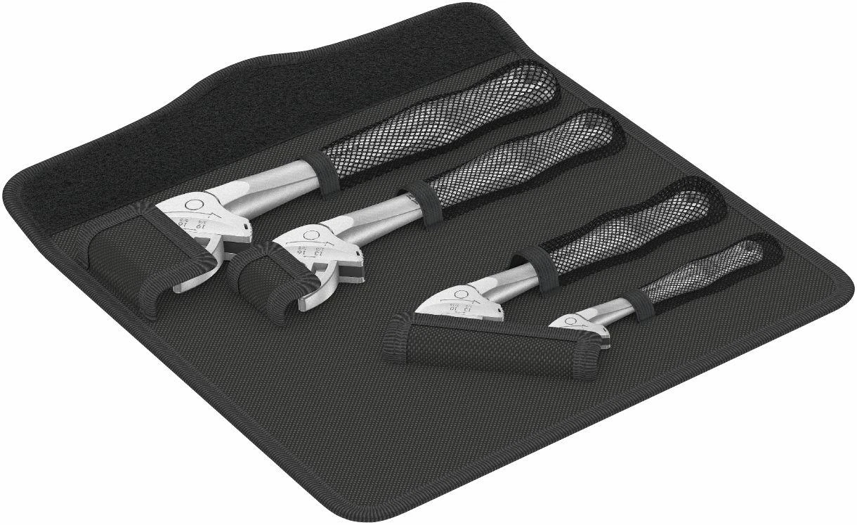 Terkšlinių savaime užsifiksuojančių raktų komplektas 4vnt (XS/S/M/L) Wera Joker 6004, Set 1, 7-19mm.