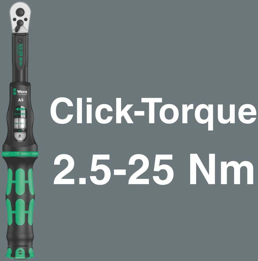 Wera dviračių sukimo momento rinkinys 16vnt, 1/4" 2,5-25Nm, lizdai 10-15mm, lizdai TX10-T30, HEX 3-8mm