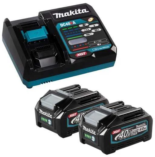 Makita XGT rinkinys: DC40RA įkroviklis ir 2 vnt. 40V akumuliatorių