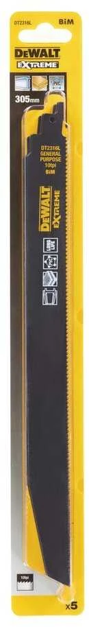 Pjūkleliai tiesiniam pjūklui DeWalt DT2316L-QZ; 305 mm; 5 vnt.