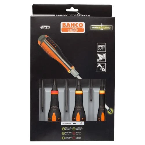 Bahco Atsuktuvų rinkinys ERGO™ kalami 6 vnt - SL3,5/4,5/5,5/6,5; PH1/2