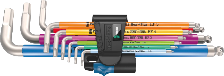 Wera L formos šešiakampių raktų komplektas 3950/9 Hex-Plus Multicolour