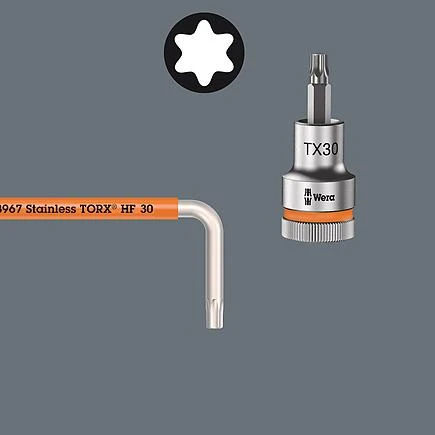 Šešiakampių L-Formos raktų rinkinys Wera STAINLESS TX SXL Multicolour, su prilaikymo funkcija, TX8-40, 9 vnt
