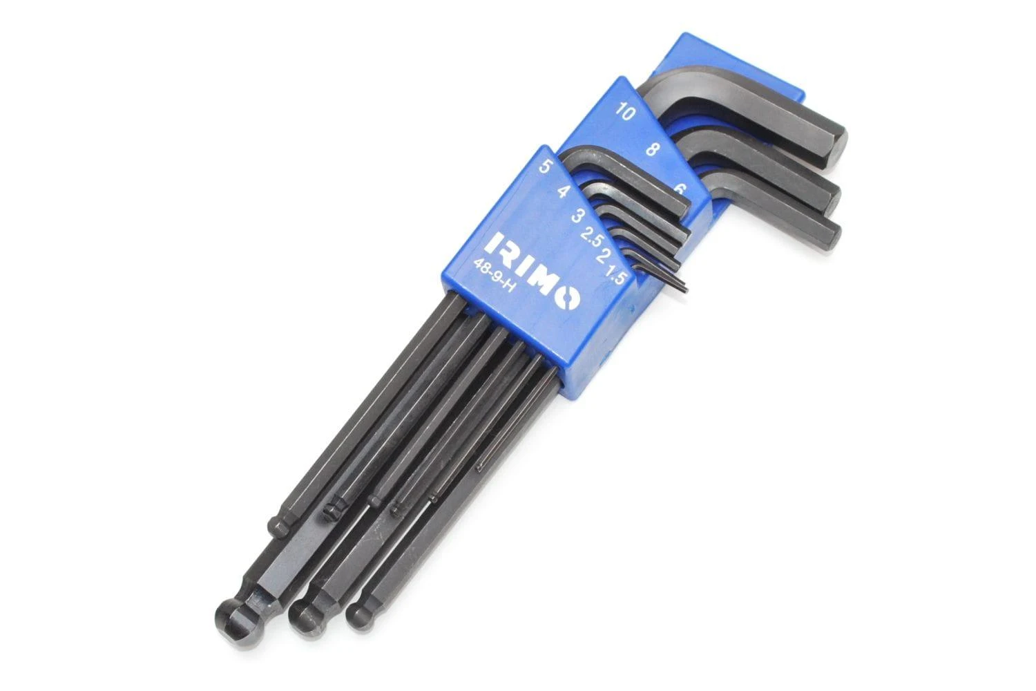 L-formos Hex raktų suapvalinta galvute rinkinys 9 vnt 1,5-10mm Irimo blisteryje