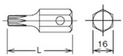Smūginis TORX antgalis KOKEN 107-16T T70