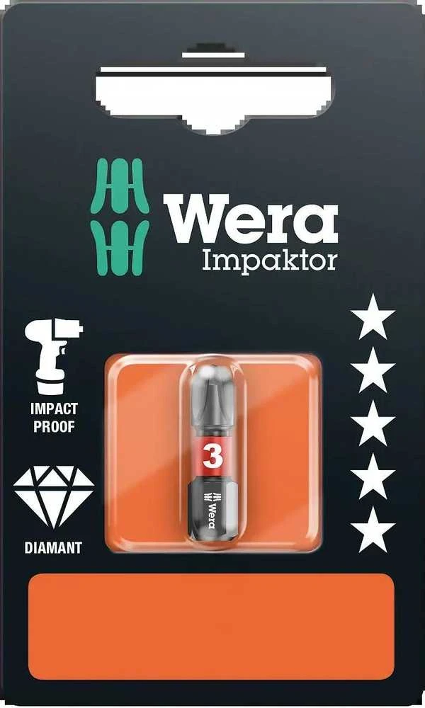 Antgalis Wera Impactor 851/1 IMP DC , 1 x PH3 x 25 mm, blisteryje