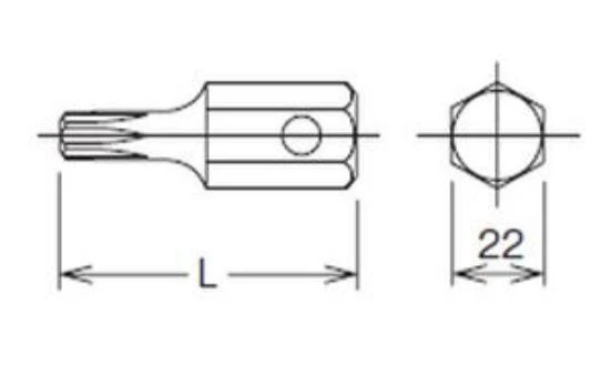 Smūginis TORX antgalis KOKEN 107-22T T100
