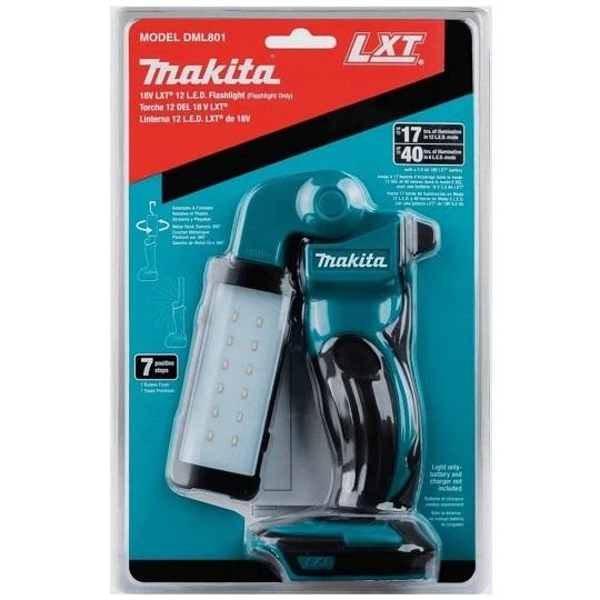 MAKITA LEMPA 14,4-18V LI-ION DML801X + ŠVIESOS DIFUZERINIS DIFUZORIUS