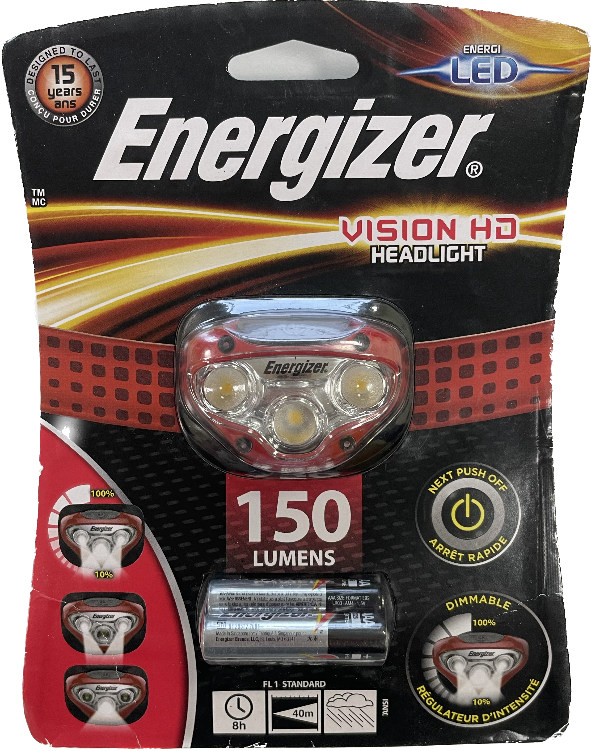 ENERGIZER VISION PRIEKINIS ŽIBINTAS 300lm 3 LED 3AAA