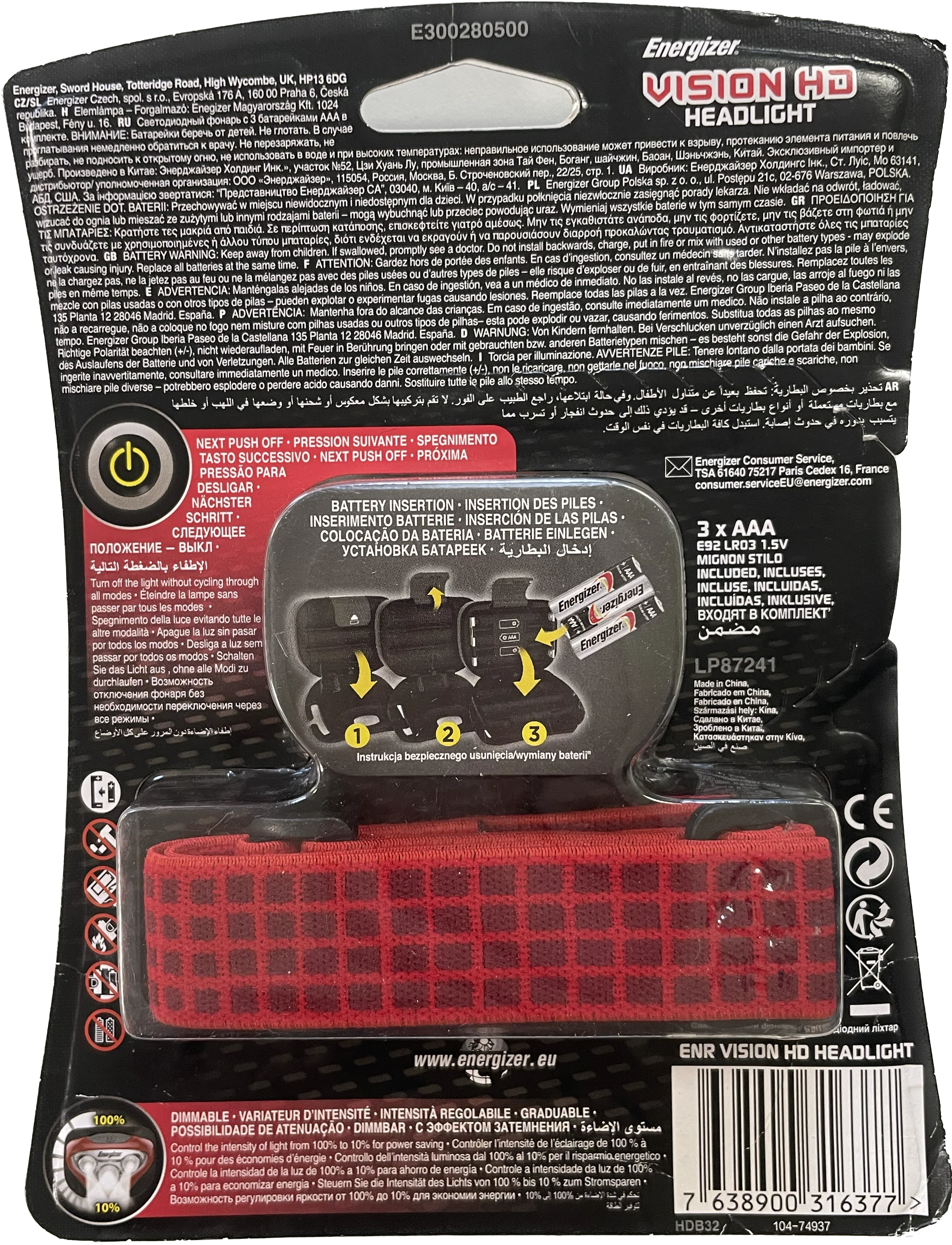 ENERGIZER VISION PRIEKINIS ŽIBINTAS 300lm 3 LED 3AAA