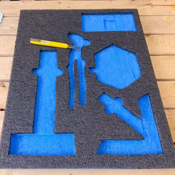 LeanFoam įrankių putplastis, šešėlinė lenta 58x48 cm grafito mėlyna LeanCraft [LF-AB-48/58] stalčiams ir vežimėliams