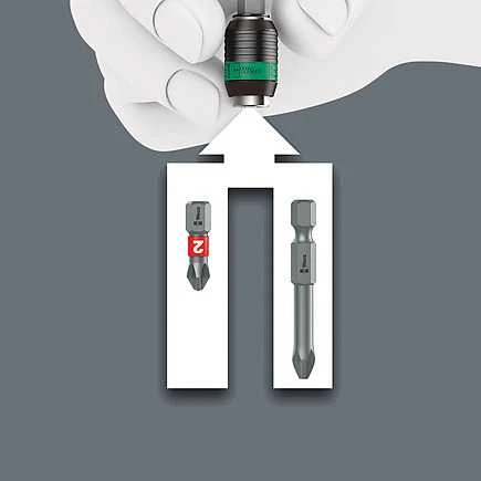 magnetinis adapteris 1/4" Rapidator antgaliams, 50 mm, Wera [05052500001]