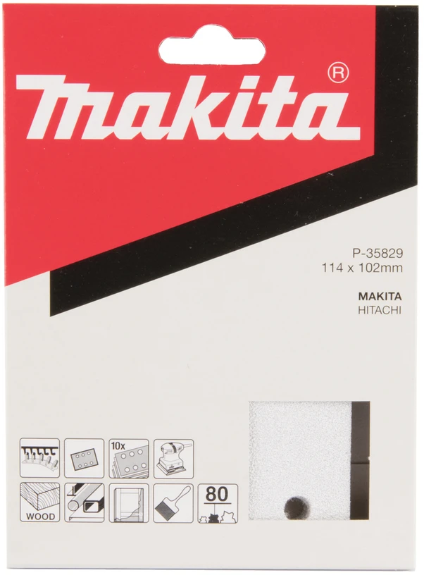 Makita Šlifavimo popierius 114X102 K80(10Vnt.) BO4555 kibusis P-35829