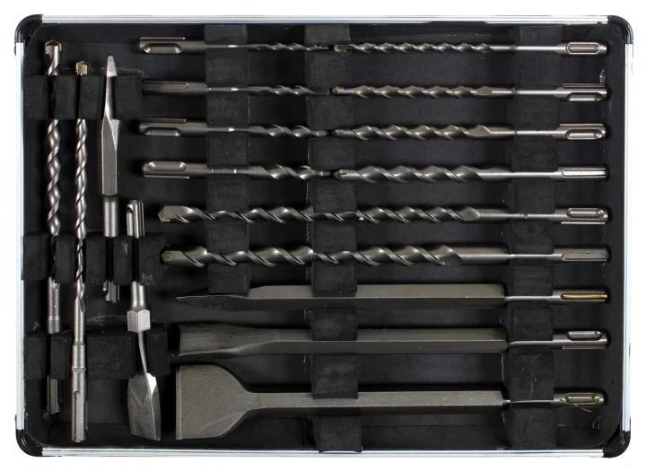 Grąžtas 17 dalių grąžtų rinkinys Makita D-42444; SDS-Plus