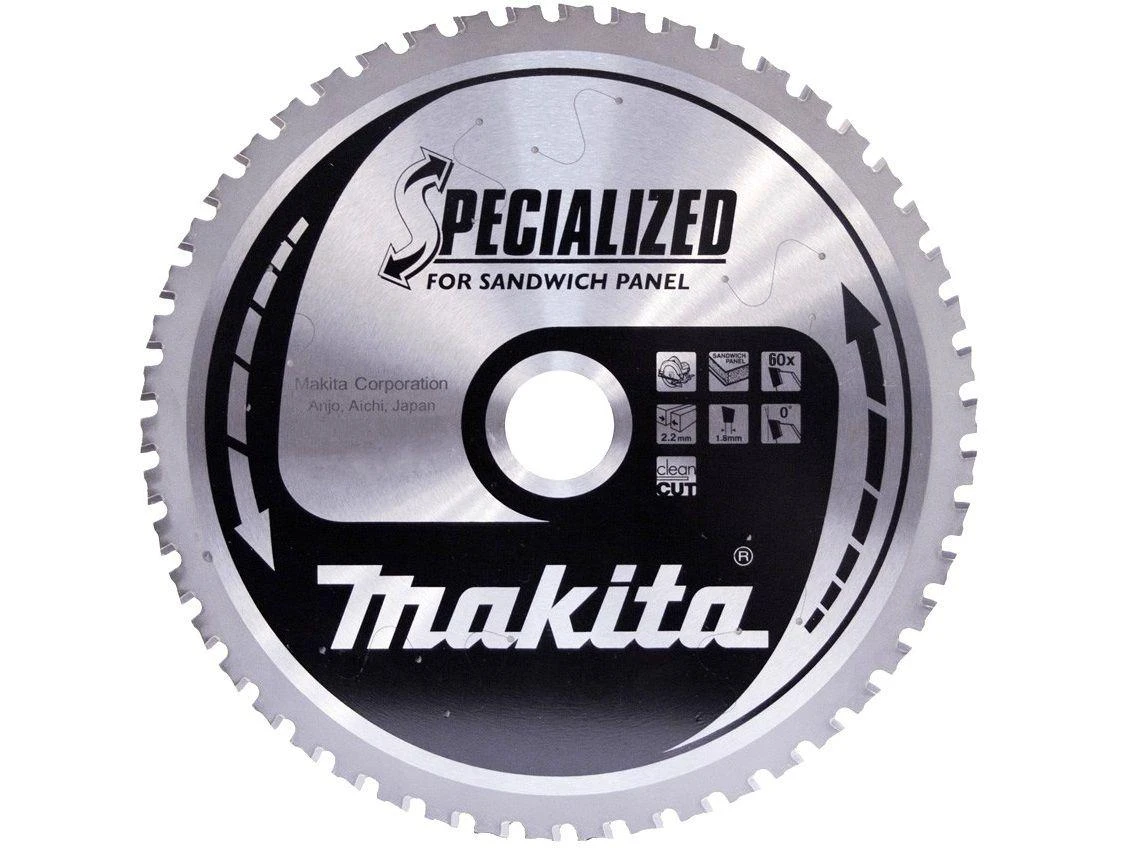 Makita T.C.T. pjūklas SPECIALIZED 270X2.4X30mm 0° T60 B-17681 T.C.T • 270 x30 mm • T60 • 0° • Daugiasluoknėms plokštėms
