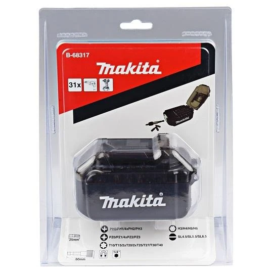 Makita Sukimo antgalių komplektas “Akumuliatorius Li-ion” 31 vnt. B-68317