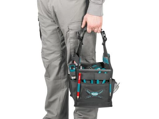 Makita E-05480 Surtvirtintas 4-jų skyrių, universalus, atviras keturkampis krepšys įrankiams.