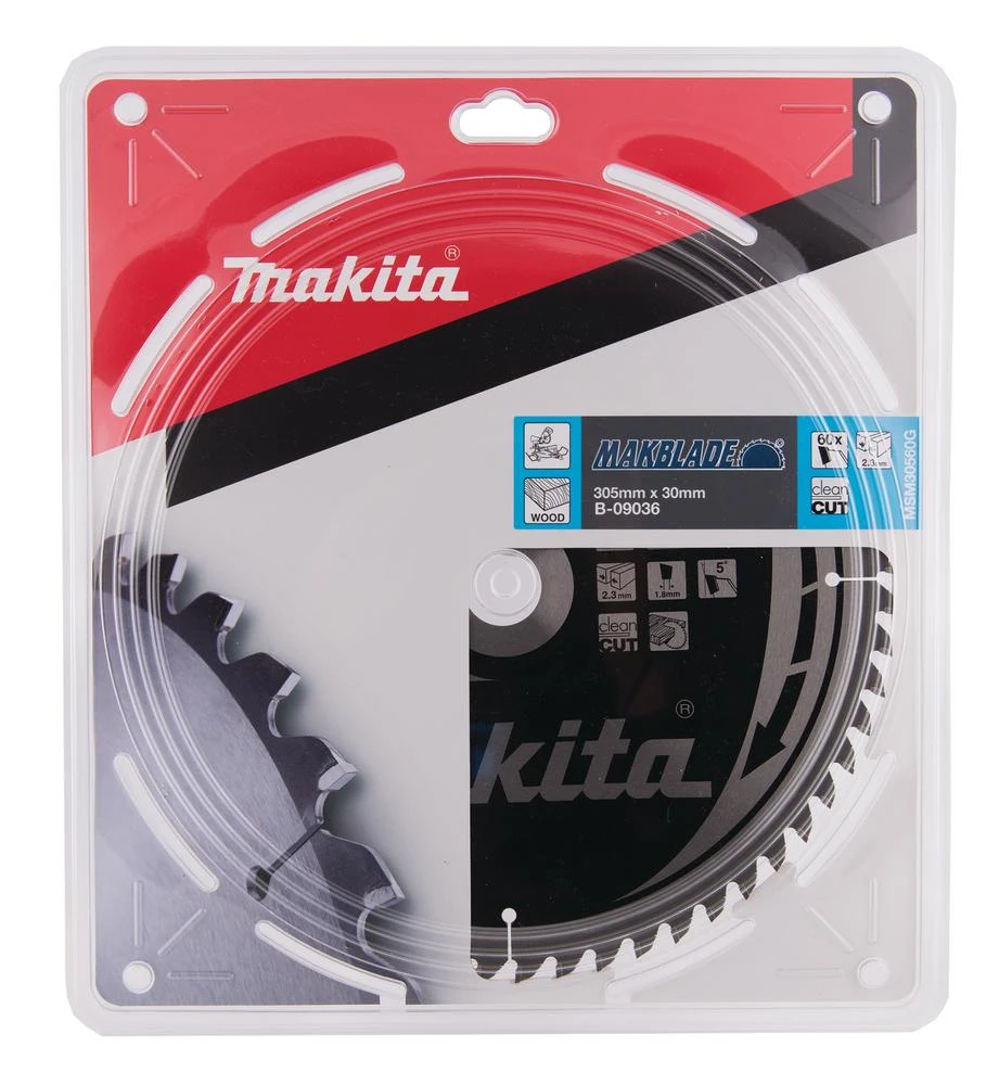 Makita B-09036 T.C.T. pjūklas 305X2.3X30mm 5° T60 MAKBLADE stacionariems pjūklams