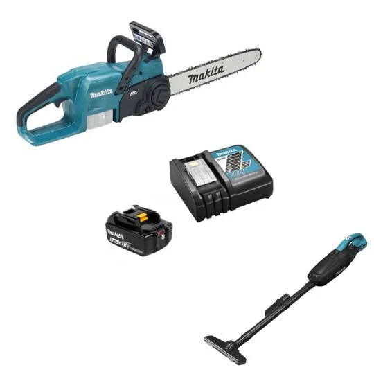 Grandininis pjūklas akumuliatorinė pjūklas grandininis 40cm, 18V Makita [DUC407RTX3] 5,0Ah, Li-Ion + Dovana rękawice