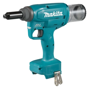 Makita DRV150ZJ kniediklis su permatomu surinkimo indeliu