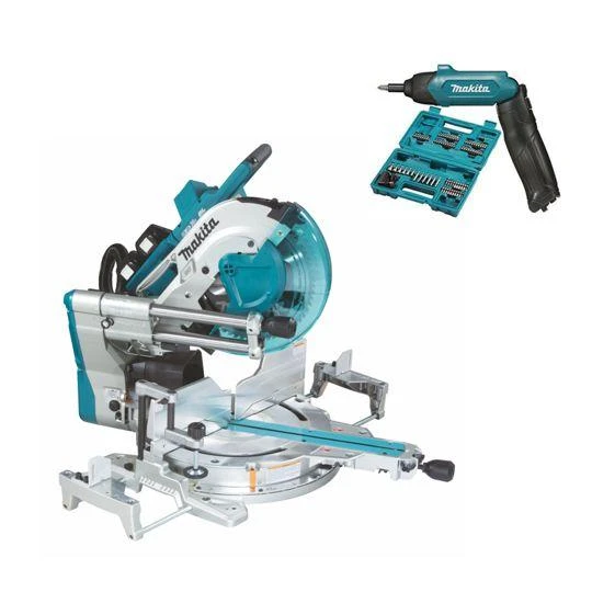 Makita DLS211ZU pjūklas su suktuvu ir antgalių komplektu