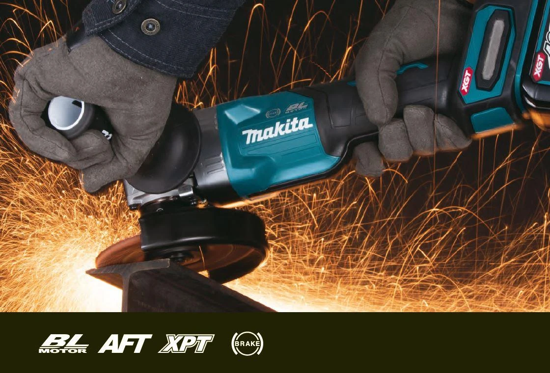 MAKITA KAMPINIS ŠLIMUOTUVAS 40Vmax XGT 125mm BE BATERIJAŲ IR ĮKROVIMO GA005GZ01