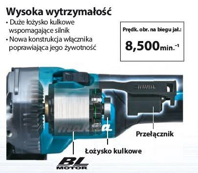Makita kampinis šlifuoklis GA005GZ01 variklio schema