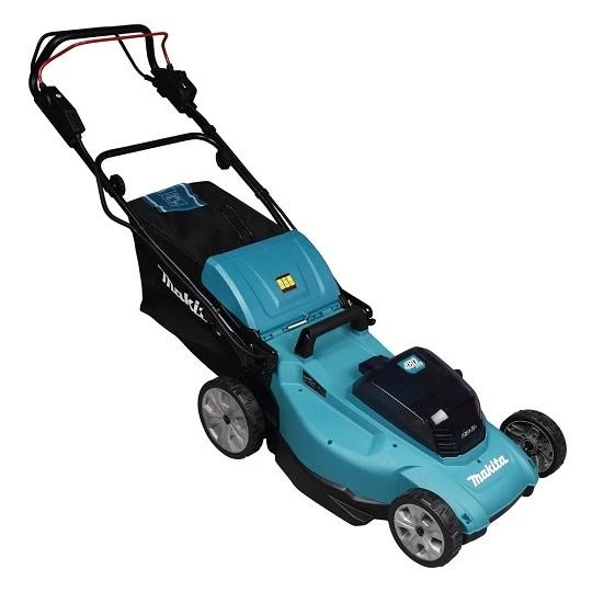 Makita DLM481Z akumuliatorinė vejapjovė 2x18V, 48cm, savaeigė, 4 viename (pjovimas/rinkimas/mulčiavimas/galinis išmetimas), 27,1kg, plastikinis korpusas, be akumuliatorinio ir krovinio