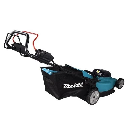 Makita DLM481Z akumuliatorinė vejapjovė 2x18V, 48cm, savaeigė, 4 viename (pjovimas/rinkimas/mulčiavimas/galinis išmetimas), 27,1kg, plastikinis korpusas, be akumuliatorinio ir krovinio