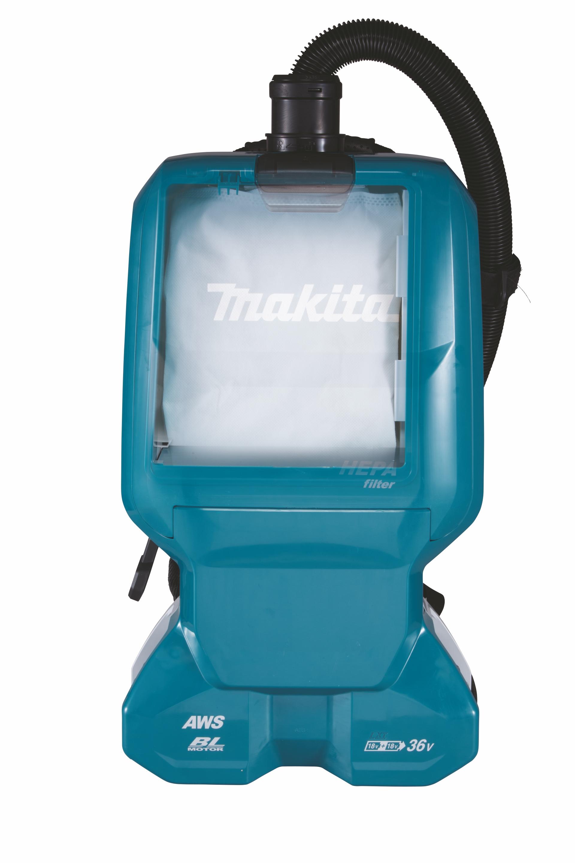 Makita DVC665ZU Akumuliatorinis (kuprinė) dulkių siurblys 2x18 V Li-ion, AWS, No acc., komplektuojama be akumuliatorių ir kroviklio!