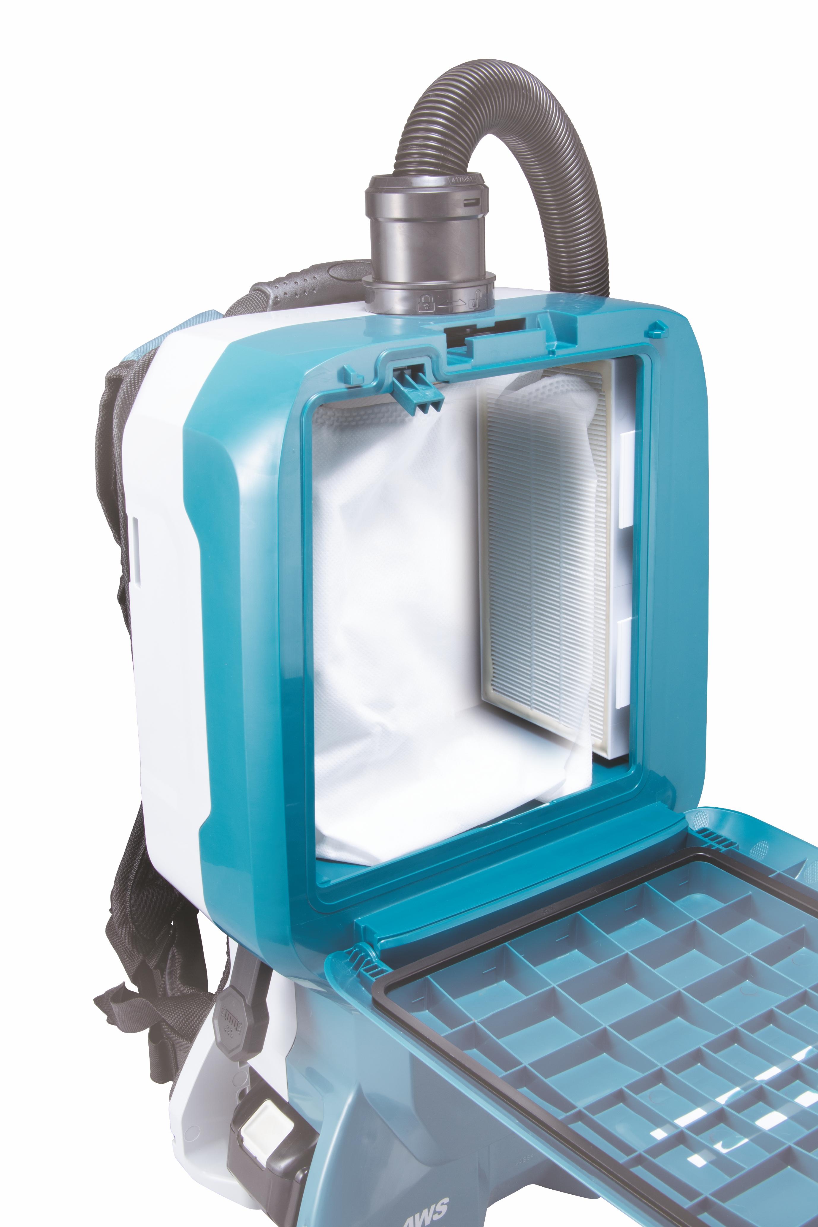 Makita DVC665ZU Akumuliatorinis (kuprinė) dulkių siurblys 2x18 V Li-ion, AWS, No acc., komplektuojama be akumuliatorių ir kroviklio!