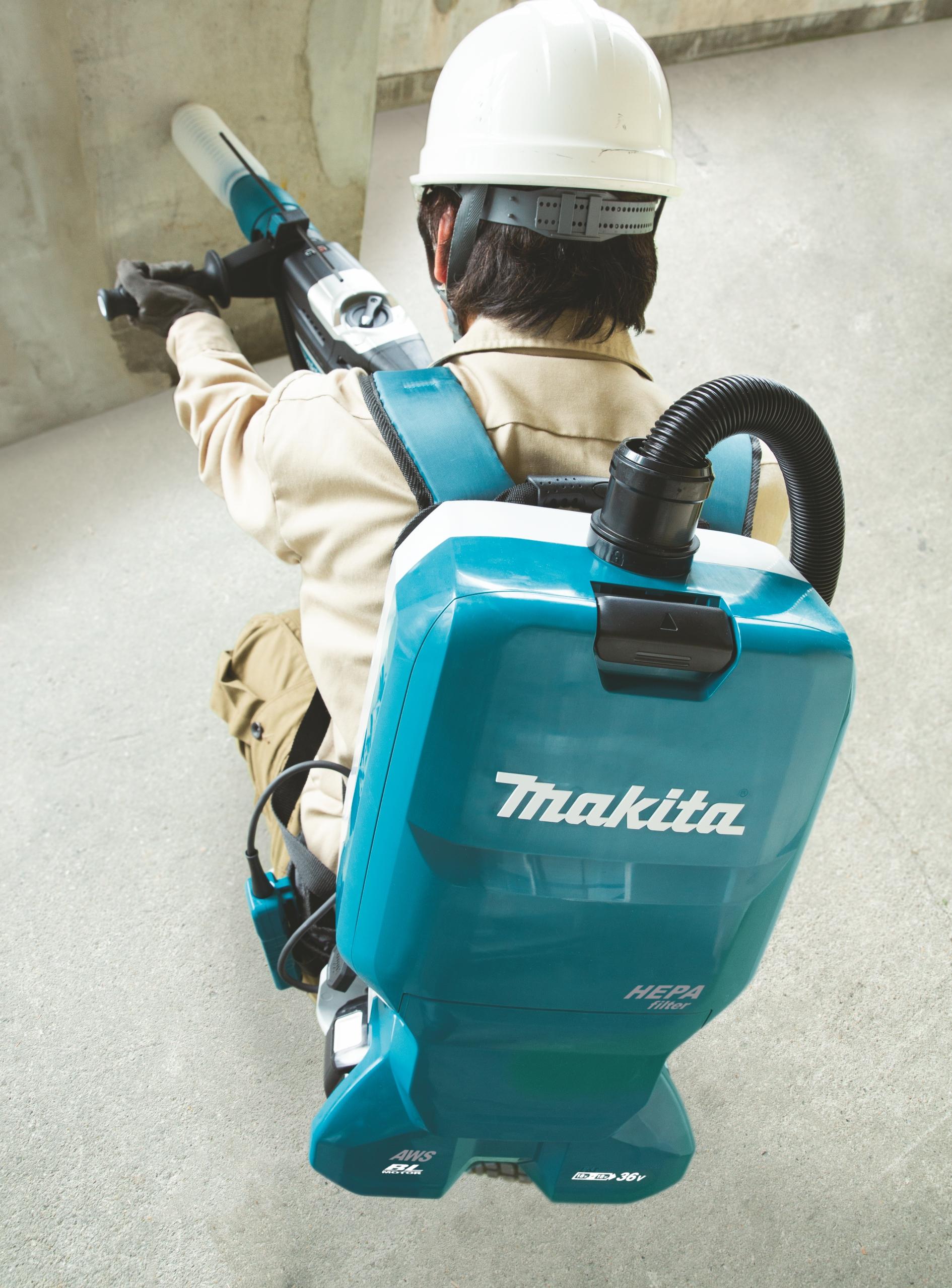 Makita DVC665ZU Akumuliatorinis (kuprinė) dulkių siurblys 2x18 V Li-ion, AWS, No acc., komplektuojama be akumuliatorių ir kroviklio!