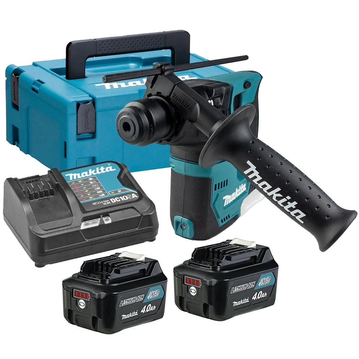 Makita HR140DSMJ gręžtuvas su krovikliu ir dviem akumuliatoriais