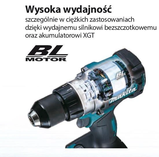 Makita DF001GM201 Akumuliatorinis gręžtuvas-suktuvas XGT, 140/68Nm, bešepetėlinis variklis, 13mm metalinis griebtuvas, 2X4,0Ah, greitasis kroviklis; MAKPAC lagaminas