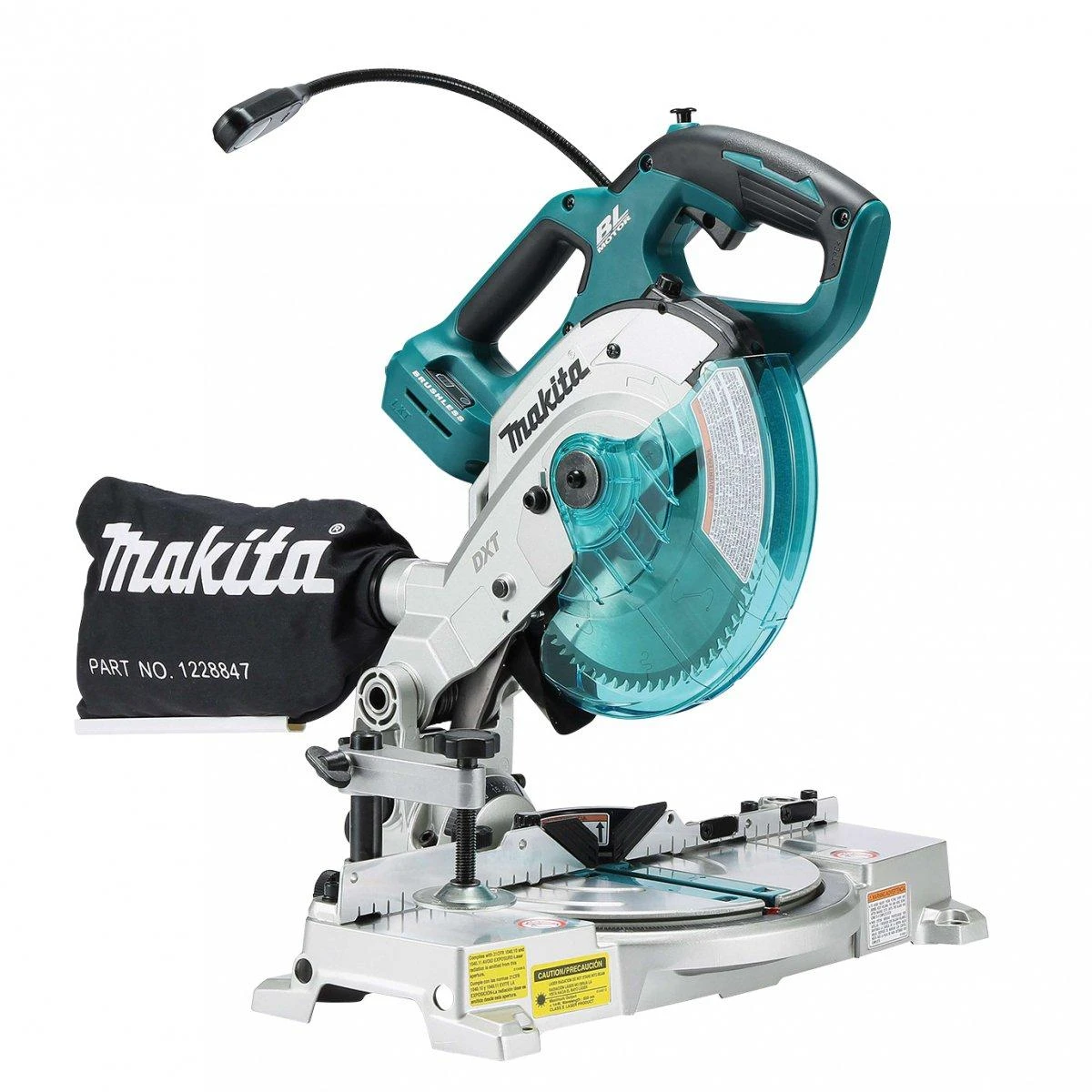 Makita DLS600Z akumuliatorinis skersavimo pjūklas su LED apšvietimu