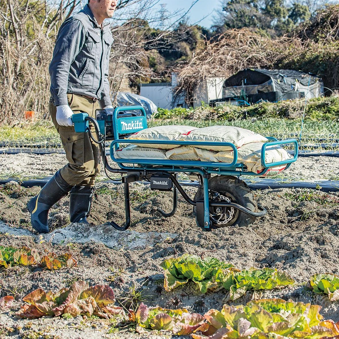Makita DCU180Z akumuliatorinis karutis 2X18V ličio jonų, BL variklis, 2 greičiai, maks. apkrova 130kg, 32,2kg be akumuliatoriaus ir krovinio