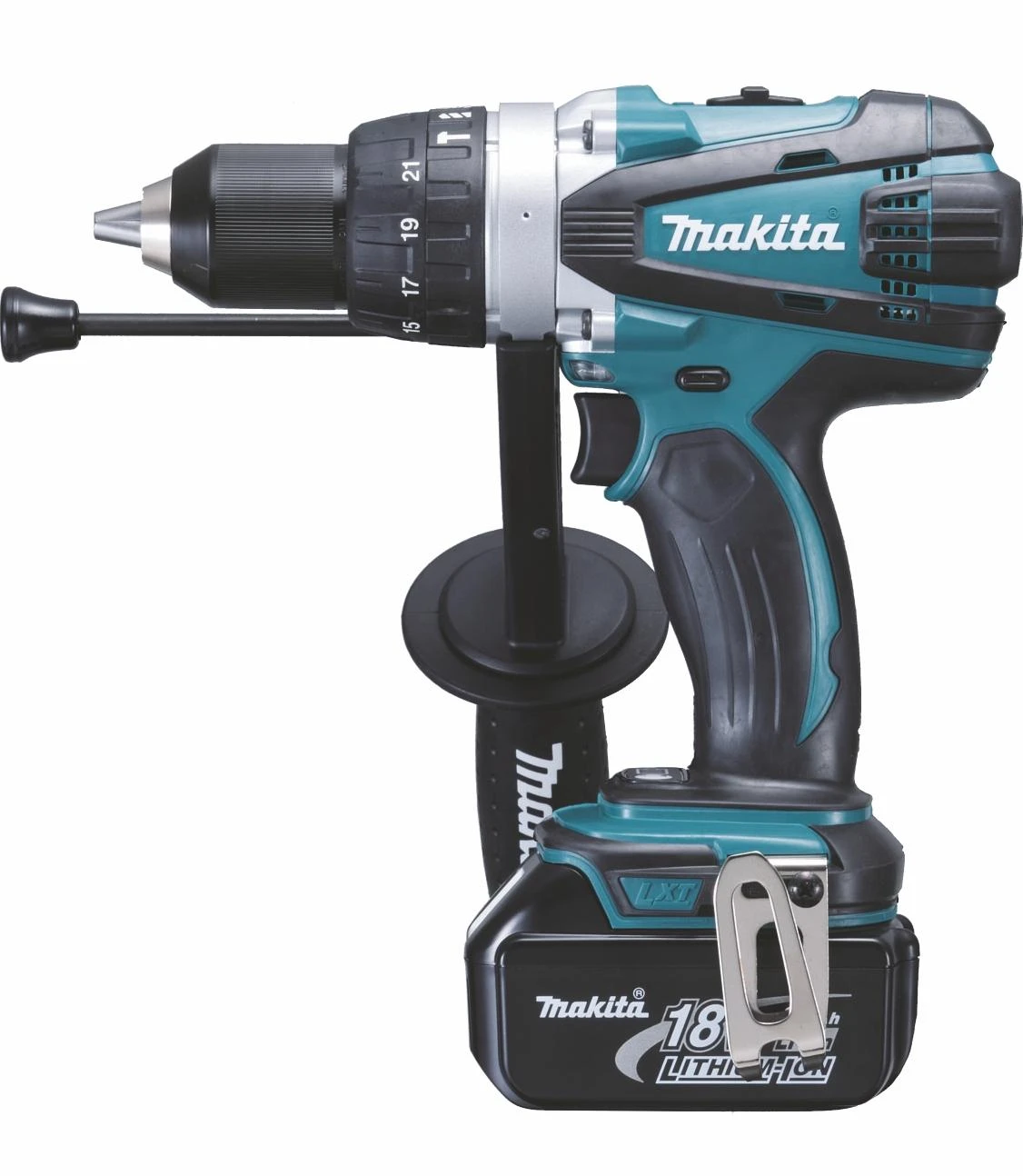Makita DHP458Z smūginis gręžtuvas su šonine rankena