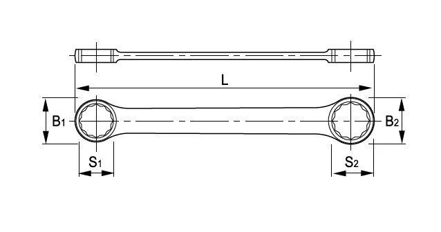 Bahco metrinis dvigubo žiedo veržliaraktis 24x26 mm Irimo [020201]