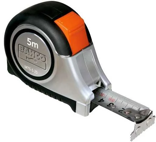 Ruletė Bahco Inox MTS 8m x 25mm su aut. stabdžiu, gumuota, magnetas