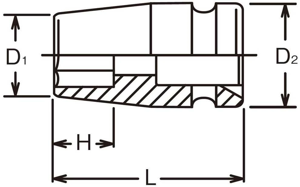 3/8 colio smūginė galvutė su 6 kampų antgaliu, 15x32 mm, Koken [13400M 15]