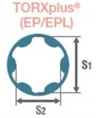 Smūginė galvutė 1/2 colio kvadratiniam antgaliui, vidinis TORXplus 12EPL tvirtinimas, Koken [14425 12EPL]