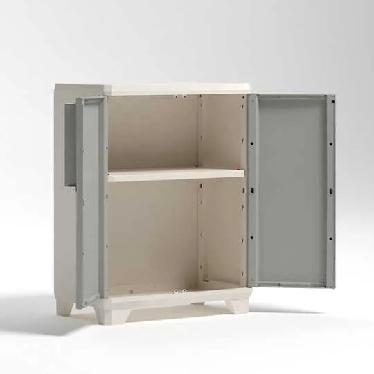 TV staliukas KETER ŽEMA SPINTA LINEAR WOOD KREMINĖ/ SMĖLIO SPALVOS