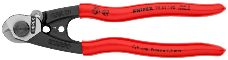Žnyplės kabeliams ir trosui Ø 6 mm, 10 mm², spyruoklė, Knipex
