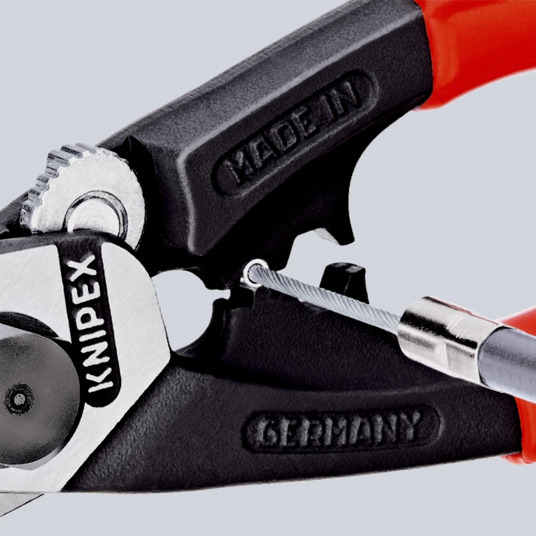 Žnyplės kabeliams ir trosui Ø 6 mm, 10 mm², spyruoklė, Knipex