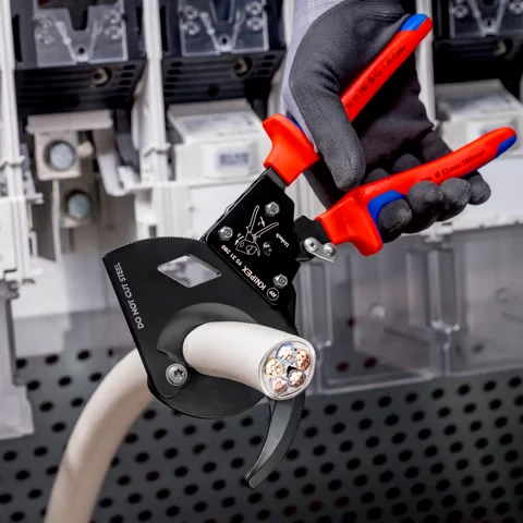Wera Kabelių kirpimo terkšlinės žirklės Ø52mm/380mm², Knipex